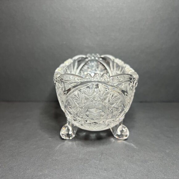 Vintage Anna Hutte Bleikristall Lead Crystal Cut Snowflake Pattern Footed Bowl - Picture 5 of 8